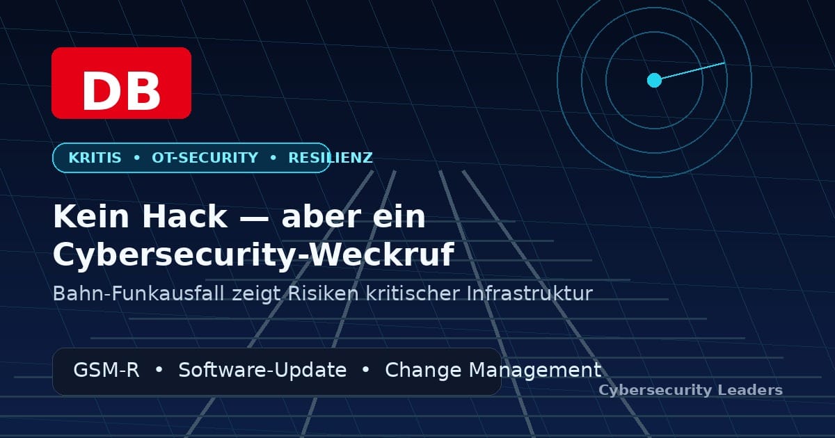 Kein Hack, aber ein Cybersecurity-Weckruf: Was der Bahn-Ausfall über kritische Infrastruktur zeigt