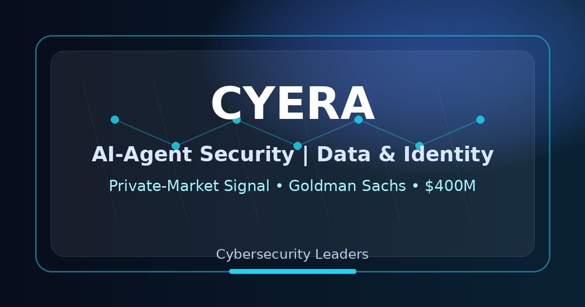 Cyera: Warum Goldman Sachs 400 Millionen Dollar auf den AI-Agent-Security-Case setzt